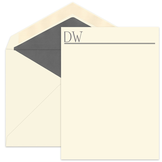Roman Monogram Flat Note Cards